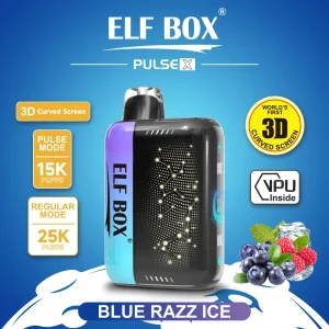 Elf Box Pulse X Blue Razz Ice 2% 25K disposable vape in Canada