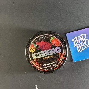 Iceberg Strawberry Mango Gum 75 mg – flavorful nicotine pouches with strawberry, mango, and gum flavor, available in Canada