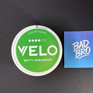 VELO Witty Spearmint 11mg nicotine pouches tin front packaging Canada