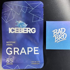 Iceberg Medium Grape cotton nicotine strips close-up fruity grape taste Canada