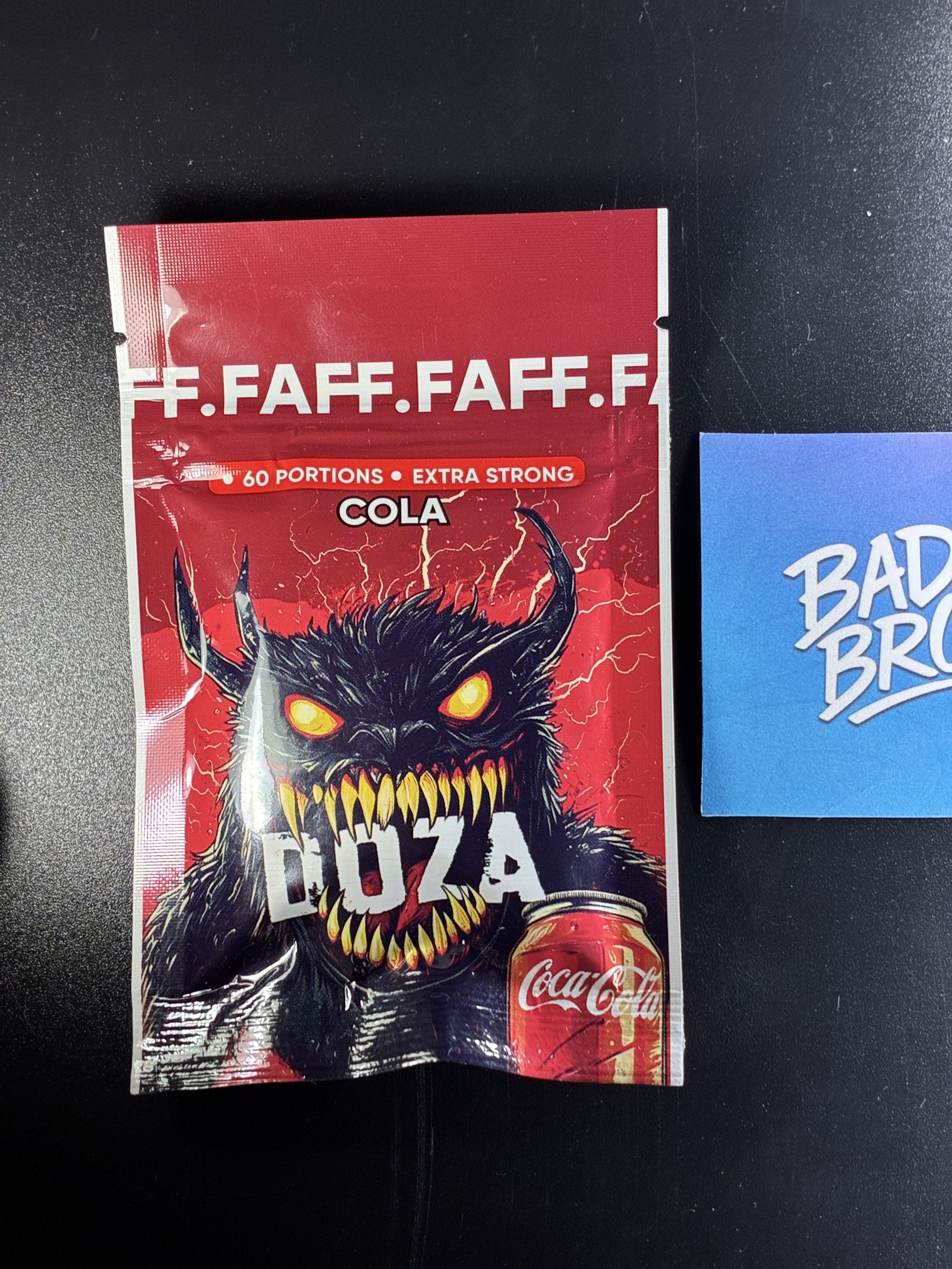 FAFF Cola 75mg cotton nicotine strips close-up classic cola taste Canada