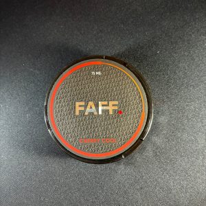 FAFF 75 mg Cherry Cool nicotine pouches tin Canada